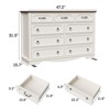 9 Drawer Dresser, 47" Wide Chests of Drawers TV Stand, Antique White - 2 of 4