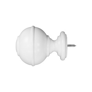 Mix and Match Wood Knob Finials in White for 1-3/8 in. dia. Wood Rod Pole 2ct - 1 of 4
