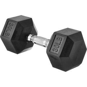 Rubber Encased Hex Dumbbell, Hand Weight for Home Gym Strength Training and Fitness Workouts - 1 of 4