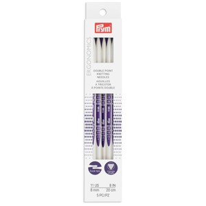 Prym 5pk 8" Ergonomic Double Point Knitting Needles: Plastic, White, Knitting Supplies, Sewing Pins, 9.41" Length - 1 of 4