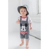 Disney Mickey Mouse Baby French Terry Short Overalls T-Shirt and Hat 3 Piece Outfit Set Newborn to Infant - 2 of 4