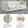 NicBex 80.5 Inch Velvet Buttons Tufted Couch 3-Seat Sofa with Metal Legs for Living Room,Small Space,Apartment,Beige - 4 of 4