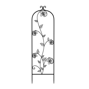 Garden Trellis- For Climbing Plants- Decorative Curving Flower Stem Metal Panel -For Vines, Roses, Vegetable Plants & Flowers by Pure Garden - 1 of 4