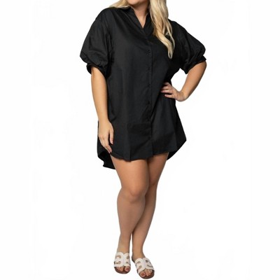 Women's Poplin Tunic Shirtdress - Plus - GEEGEE