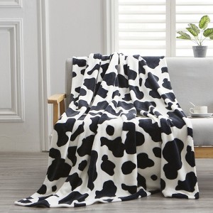 LOVEVOOK Soft Cow Print Blanket, Cozy Cow Throw Blanket for Couch Bed and Travel, Cow Decor Plush Throw Blankets for All Seasons - 1 of 4