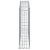 vidaXL Gabion Basket Silver Galvanized iron 78.7x11.8x47.2 in - 78.7" x 11.8" x 39.4"/47.2" - 4 of 4
