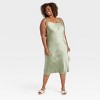 Women's Satin Midi A-Line Dress - Ava & Viv™ - image 3 of 3