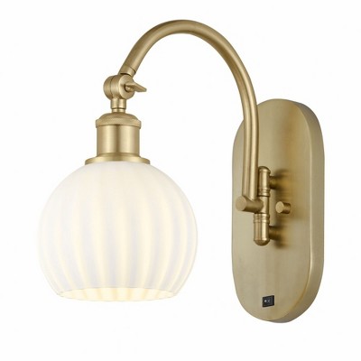 White Venetian - 1 Light Arm Swivels Side to Side Wall Sconce In Modern Style-11.5 Inches Tall and 6 Inches Wide