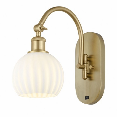 Innovations Lighting White Venetian 1 - Light Sconce in  Satin Gold - image 1 of 1