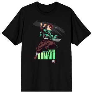 Demon Slayer: Infinity Castle Tanjiro Striking Pose Men’s Black Short Sleeve Tee - 1 of 4