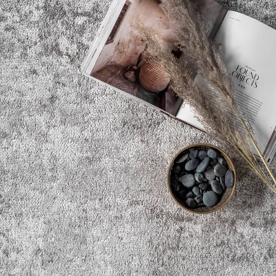 Elysian 50'' Gray Abstract Synthetic Easy-Care Area Rug