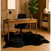 Home Mart Goods 6' x 7' Feet Black Cowhide Handmade Soft Large Cow Hide Cow Skin Leather Animal Area Rug - 4 of 4