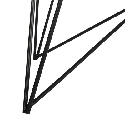 White Round Wood Coffee Table with Black Iron Base