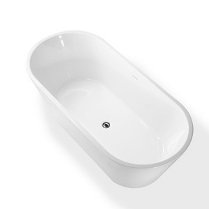 51 in.Acrylic Freestanding Bathtub Contemporary Soaking Tub Fiberglass Flatbottom Modern Stand Alone - 1 of 4