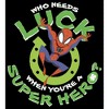 Juniors Womens Marvel St. Patrick's Day Spider-Man Who Needs Luck T-Shirt - image 2 of 4