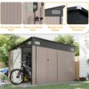 Aoxun Outdoor Storage Shed, Metal Shed with Triple Doors for Backyard, Patio, Lawn - 4 of 4