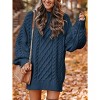 Women's Oversized Chunky Knit Sweater Dress | Long Sleeve Cable Knit Short Dress for Fall Winter Vacations Navy - 2 of 4