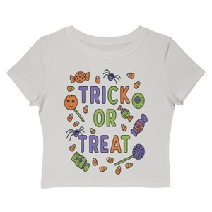 Rerun Island Women Trick Or Treat Colors Short Sleeve Graphic Cotton Baby Tee - 1 of 4