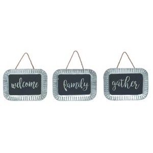 Transpac Corrugated Metal Dimensional Sign Set of 3 Spring Home Decorations - 1 of 1