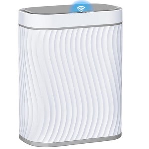 Bathroom Small Trash Can with Automatic Touchless Lid, 2.6 Gallon Smart Garbage Can Narrow Waterproof Trash Bin for Bedroom, Office - 1 of 4
