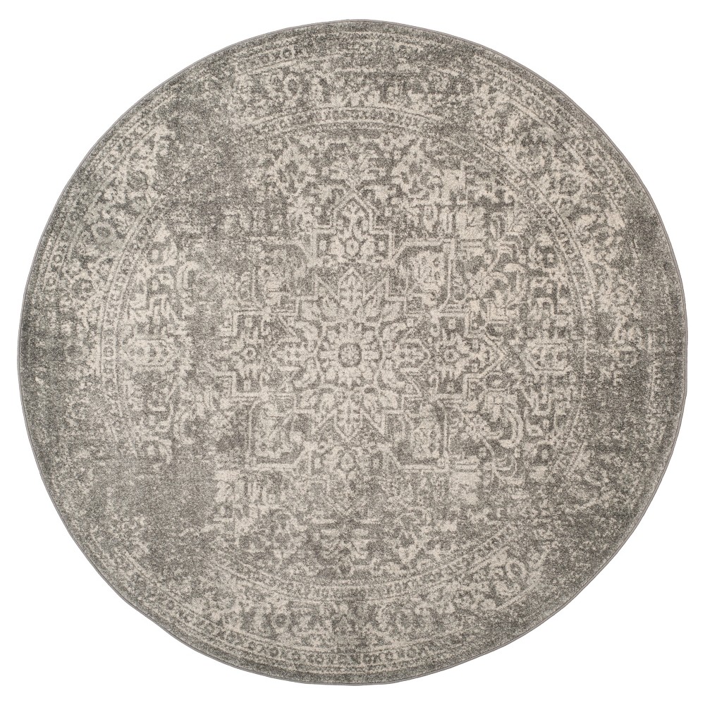 Evoke Rug - Silver/Ivory - (6'7inx6'7in Round) - Safavieh