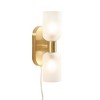 Hampton Hill 4.25"x5.75" Dove Double Tube 2-Light Wall Sconce: UL Listed, Iron Body, Frosted Glass - 2 of 4