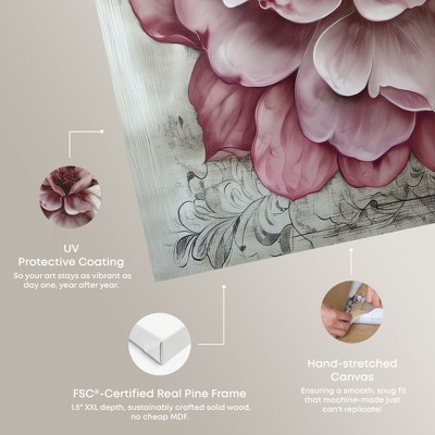 Darla Pink and White Floral Canvas Wall Art, 40" x 40"