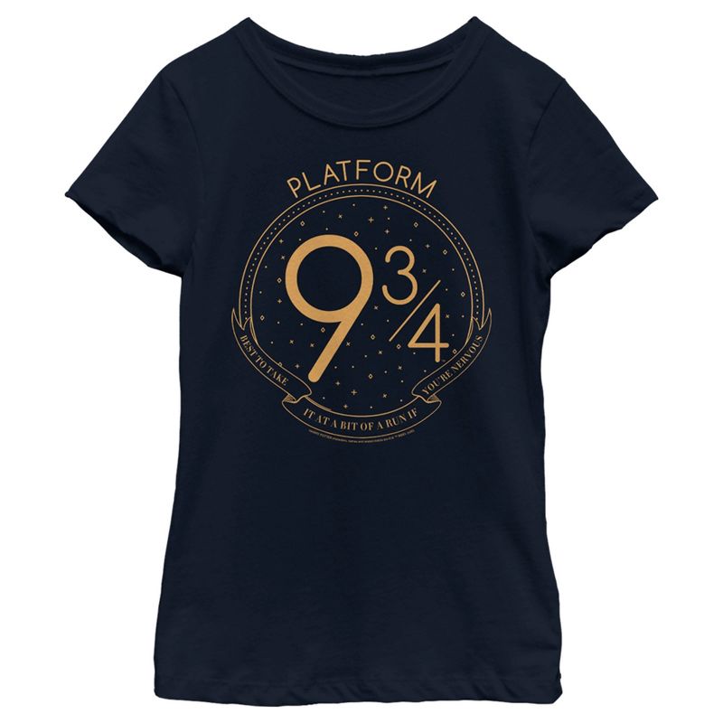 Girl's Harry Potter Platform 9 3/4 Line Art T-Shirt, 1 of 5