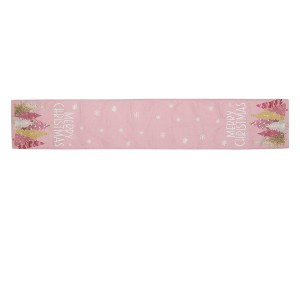 Unique Bargains Christmas Table Runner Gold Tone Star Christmas Tree Linen 72"x13" 1 Pc - 1 of 4