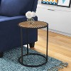 Wilson Round Side Table Carbon Black - ClickDecor: Modern Accent Furniture, Powder-Coated Metal Frame, MDF Top - image 2 of 4