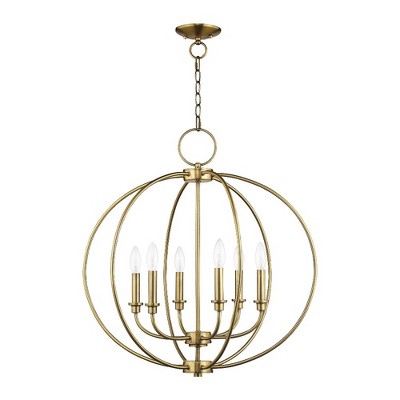 Livex Lighting Milania 6 - Light Chandelier in  Antique Brass
