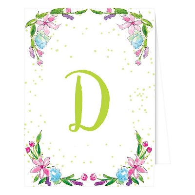 10ct "D" Monogram Floral Crest Note Cards Collections White