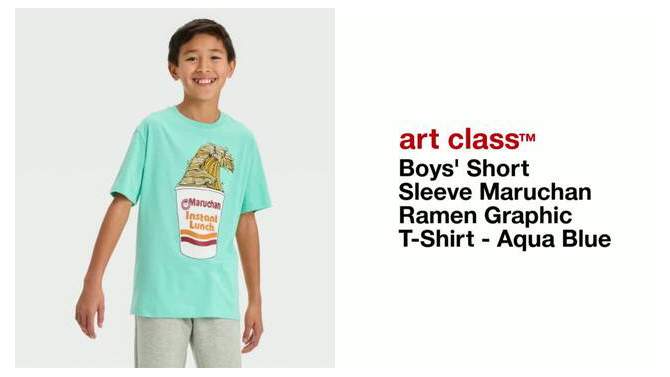 Boys' Short Sleeve Maruchan Ramen Graphic T-Shirt - art class™ Aqua Blue, 2 of 5, play video