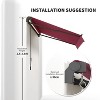 10' x 8' Red Retractable Awning, Patio Awnings, Sunshade Shelter w/ Manual Crank Handle,  Red - 4 of 4