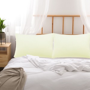 PiccoCasa Luxury Soft Microfiber Polyester Zippered Solid Pillowcases 2 Pcs - 1 of 4