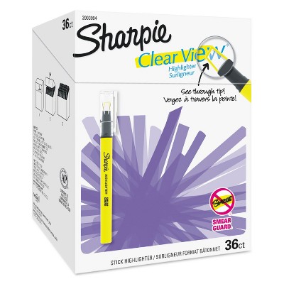 Sharpie Clear View Highlighter Stick - Office Pack Chisel Tip Assorted 36/PK 2003994