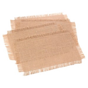 Fringed Jute Placemats Natural (Set of 4)