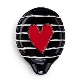DEMDACO Red Heart and Black Spoon Rest