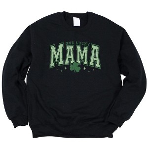 Simply Sage Market Women's Graphic Sweatshirt Lucky Mama Varsity Clover - 1 of 3