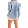 Women's Chambray Sequin Blouse Shirt - Blue B - 2 of 4