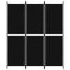 vidaXL 3-Panel Room Divider in Black, Portable and Foldable, 59.1"x70.9" Size, Created from Durable Polyester Fabric and Iron, Versatile Usage - 3 of 4