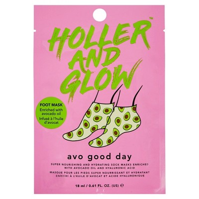 Holler and Glow Avo Good Day Nourishing and Hydrating Foot Mask – 0.61 fl oz