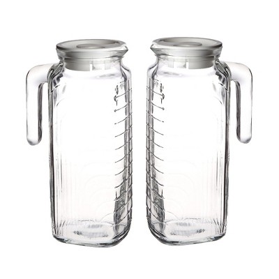 Bormioli Rocco Gelo Jug with White Lid - Set of 2