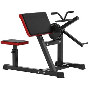 Resenkos 2-in-1 Bicep Preacher Curl Bench with Adjustable Seat and Elbow Cushion, Plate Loaded Bicep Curl Machine, Tricep Extension Machine for Home - 1 of 4