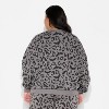 Women's Leopard Bats Fleece Graphic Sweatshirt - Charcoal Gray - 3 of 3