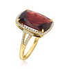 Ross-Simons 13.00 Carat Garnet and .41 ct. t.w. Diamond Ring in 14kt Yellow Gold - 3 of 4