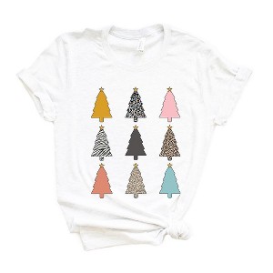 Simply Sage Market Women's Colorful Christmas Tree Chart Short Sleeve Graphic Tee - 1 of 4