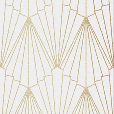 Rene Shimmer Gold and White Geometric Art Deco Wallpaper