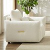 Comfy Single Sofa Chair, Deep Seat Teddy Armchair, Upholstered Accent Chair with Toss Pillow for Living Room or Bedroom - Koiai - 3 of 4