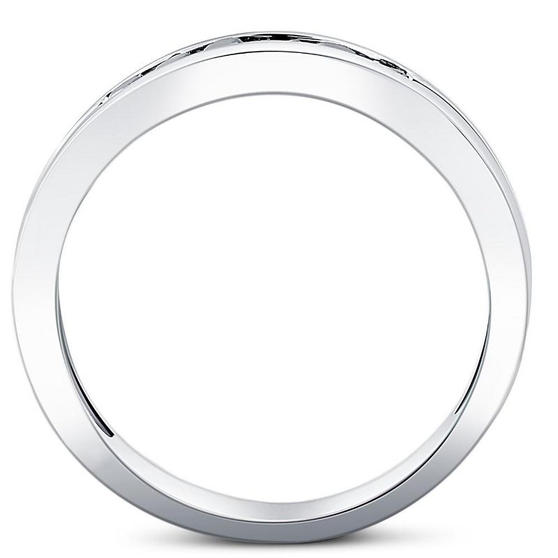 Pompeii3 Mens 14K White Gold Black 1/4ct Diamond Wedding Ring, 4 of 6